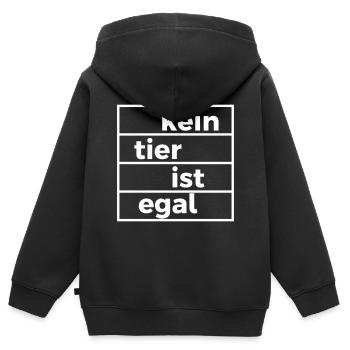 kein Tier ist egal Tierschützer Tierschutz - Kinder Premium Organic Zip Hoodie - Schwarz - Hinten - AI Model Kid Male (0cm)