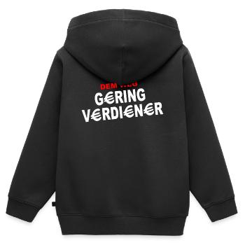 Aus dem Weg Geringverdiener - Kinder Premium Organic Zip Hoodie - Schwarz - Hinten - AI Model Kid Male (0cm)