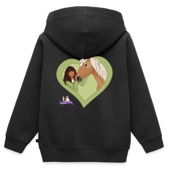 schleich® HORSE CLUB Sarah And Her Horse Mystery - Kids Premium Organic Zip-up Hoodie - black - Back - AI Model Kid Male (0cm)