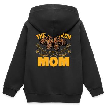 Monarch Mama Schmetterling - Kinder Premium Organic Zip Hoodie - Schwarz - Hinten - AI Model Kid Male (0cm)