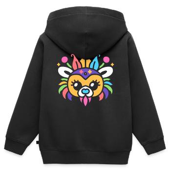 masque carnaval - Sweat Premium à capuche zippé enfant bio - noir - Dos - AI Model Kid Male (0cm)