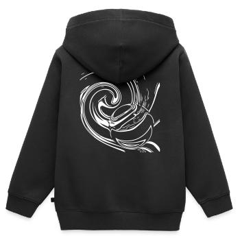 boule de vertèbre unique &insolite - Sweat Premium à capuche zippé enfant bio - noir - Dos - AI Model Kid Male (0cm)