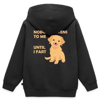 Golden Retriever Golden Retriever-Liebhaber Golden - Kinder Premium Organic Zip Hoodie - Schwarz - Hinten - AI Model Kid Male (0cm)