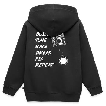 Racing Racing Drag Race Racers - Kids Premium Organic Zip-up Hoodie - black - Back - AI Model Kid Male (0cm)