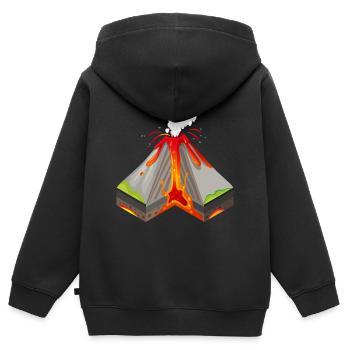 Vulkan - Kinder Premium Organic Zip Hoodie - Schwarz - Hinten - AI Model Kid Male (0cm)