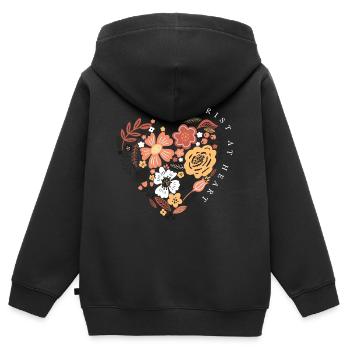 Belle fleur coeur jardinage Amateurs de plantes - Sweat Premium à capuche zippé enfant bio - noir - Dos - AI Model Kid Male (0cm)