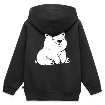Eisbär - Kinder Premium Organic Zip Hoodie - Schwarz - Hinten - AI Model Kid Male (0cm)