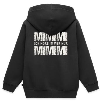 Ich Hoere Immer Nur MIMIMI - Kinder Premium Organic Zip Hoodie - Schwarz - Hinten - AI Model Kid Male (0cm)