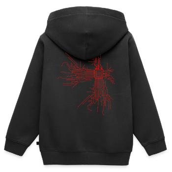 Cpu Computer Nerd Informatiker Programmierer - Kinder Premium Organic Zip Hoodie - Schwarz - Hinten - AI Model Kid Male (0cm)
