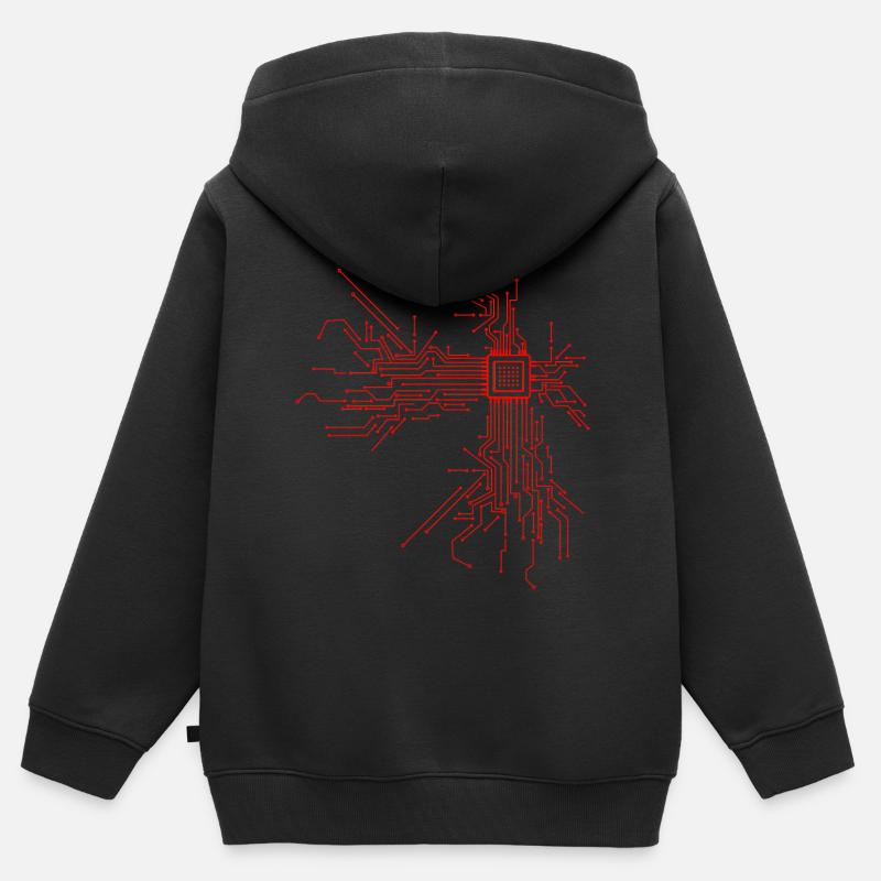 Cpu Computer Nerd Informatiker Programmierer - Kinder Premium Organic Zip Hoodie - Schwarz