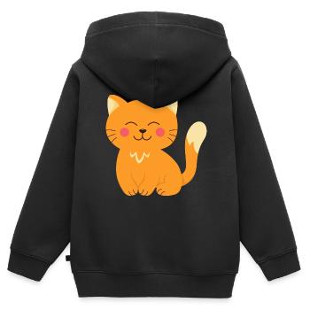 Bébé Chat - Sweat Premium à capuche zippé enfant bio - noir - Dos - AI Model Kid Male (0cm)