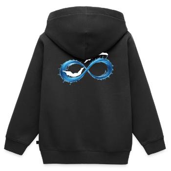 Natation Infinity Wave - Sweat Premium à capuche zippé enfant bio - noir - Dos - AI Model Kid Male (0cm)