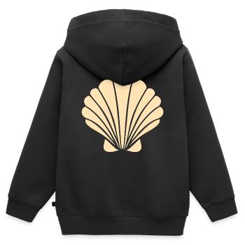 Muschel - Kinder Premium Organic Zip Hoodie - Schwarz - Hinten - AI Model Kid Male (0cm)