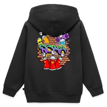 Rom Roma Italien Graffiti Spray Sprayer Spraydosen - Kinder Premium Organic Zip Hoodie - Schwarz - Hinten - AI Model Kid Male (0cm)