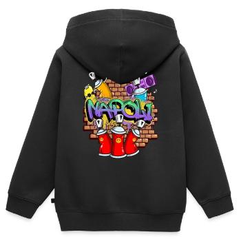 Neapel Italien Graffiti Spray Sprayer Spraydosen - Kinder Premium Organic Zip Hoodie - Schwarz - Hinten - AI Model Kid Male (0cm)