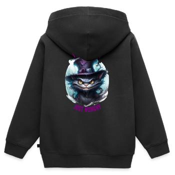 CHAT AFFAMÉ DU CHESHIRE - Sweat Premium à capuche zippé enfant bio - noir - Dos - AI Model Kid Male (0cm)