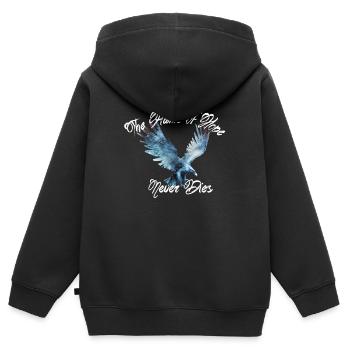 Phönix Feuervogel - Kinder Premium Organic Zip Hoodie - Schwarz - Hinten - AI Model Kid Male (0cm)