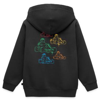 Go-Kart Motorsport Karts Kids Boys Kart Racing - Kids Premium Organic Zip-up Hoodie - black - Back - AI Model Kid Male (0cm)