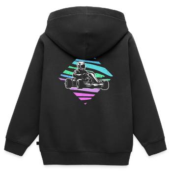Kart Racing Go Karts Women Girls Go-Kart - Kids Premium Organic Zip-up Hoodie - black - Back - AI Model Kid Male (0cm)