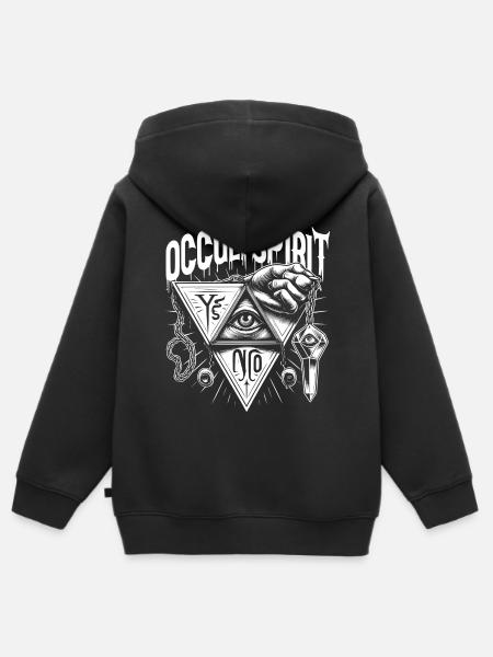 Knochen Logo Pendel 3 - Kinder Premium Organic Zip Hoodie - Schwarz