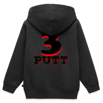 3 Putts Shirt - Kinder Premium Organic Zip Hoodie - Schwarz - Hinten - AI Model Kid Male (0cm)