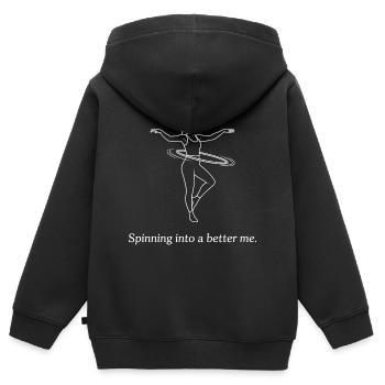 Ich drehe mich zu einem besseren Ich. - Kinder Premium Organic Zip Hoodie - Schwarz - Hinten - AI Model Kid Male (0cm)