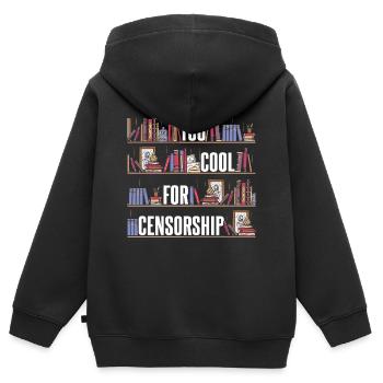 Trop cool pour la censure - Sweat Premium à capuche zippé enfant bio - noir - Dos - AI Model Kid Male (0cm)