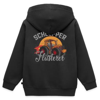Schlepper Flüsterer - Kinder Premium Organic Zip Hoodie - Schwarz - Hinten - AI Model Kid Male (0cm)