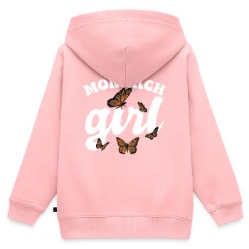 Monarch-Mädchen - Kinder Premium Organic Zip Hoodie - Rosa - Hinten - AI Model Kid Female (0cm)