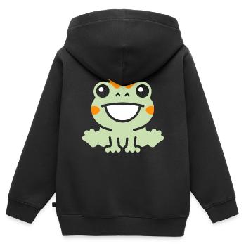 caméléon - Sweat Premium à capuche zippé enfant bio - noir - Dos - AI Model Kid Male (0cm)