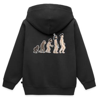 evolution - Kids Premium Organic Zip-up Hoodie - black - Back - AI Model Kid Male (0cm)