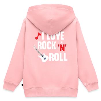 I Love Rock‘N‘Roll - Kinder Premium Organic Zip Hoodie - Rosa - Hinten - AI Model Kid Female (0cm)