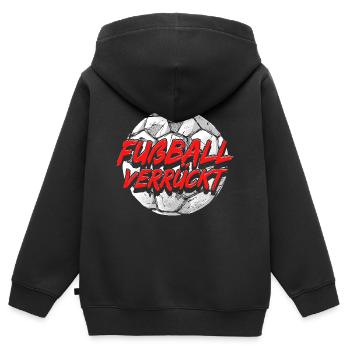Fußball Verrückt Fußballer Geschenke Lustig - Kinder Premium Organic Zip Hoodie - Schwarz - Hinten - AI Model Kid Male (0cm)