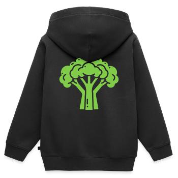 Brokkoli - Kinder Premium Organic Zip Hoodie - Schwarz - Hinten - AI Model Kid Male (0cm)