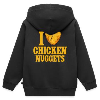 Chicken Nugget Liebhaber Chicken Nuggets - Kinder Premium Organic Zip Hoodie - Schwarz - Hinten - AI Model Kid Male (0cm)