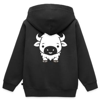Buffle - Sweat Premium à capuche zippé enfant bio - noir - Dos - AI Model Kid Male (0cm)