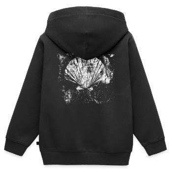 Chemin - Pétoncle - Pèlerinage - Santiago - Sweat Premium à capuche zippé enfant bio - noir - Dos - AI Model Kid Male (0cm)