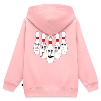 bowling - Kids Premium Organic Zip-up Hoodie - rose - Back - AI Model Kid Female (0cm)