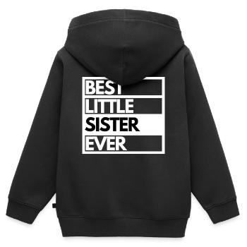 Beste kleine Schwester Geschenk Beste kleine Schwester - Kinder Premium Organic Zip Hoodie - Schwarz - Hinten - AI Model Kid Male (0cm)
