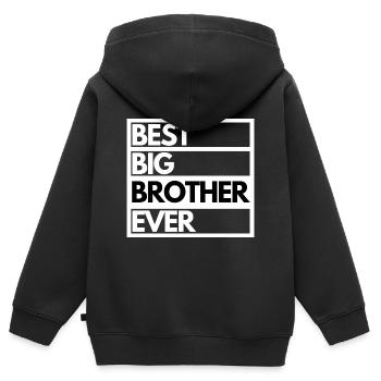 Bester großer Bruder aller Zeiten! Bester Bruder Geschenk - Kinder Premium Organic Zip Hoodie - Schwarz - Hinten - AI Model Kid Male (0cm)