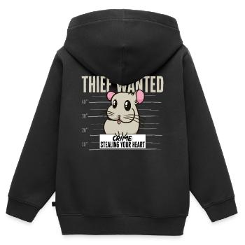 Chinchilla - Kinder Premium Organic Zip Hoodie - Schwarz - Hinten - AI Model Kid Male (0cm)