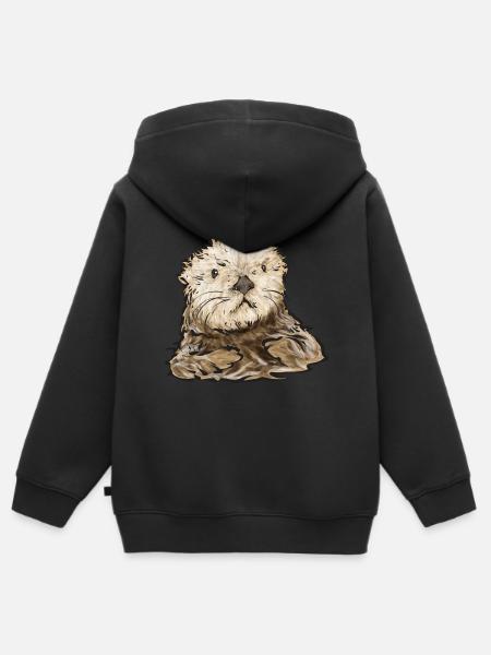 Seeotter - Kinder Premium Organic Zip Hoodie - Schwarz