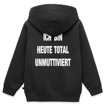 Totalement désorienté Mère sans plaisir - Sweat Premium à capuche zippé enfant bio - noir - Dos - AI Model Kid Male (0cm)