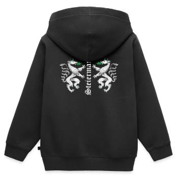 Steiermark Wappen - Kinder Premium Organic Zip Hoodie - Schwarz - Hinten - AI Model Kid Male (0cm)