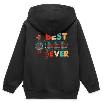 Dad Akkorde Beste Dad Ever Gitarre - Kinder Premium Organic Zip Hoodie - Schwarz - Hinten - AI Model Kid Male (0cm)