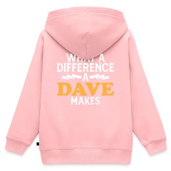 What A Difference A Dave Makes - Kids Premium Organic Zip-up Hoodie - rose - Back - AI Model Kid Female (0cm)