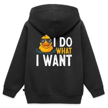 Quietscheentchen Quietscheente Gummiente - Kinder Premium Organic Zip Hoodie - Schwarz - Hinten - AI Model Kid Male (0cm)