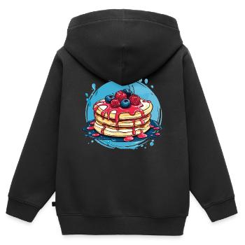 Pancakes with berries - Kids Premium Organic Zip-up Hoodie - black - Back - AI Model Kid Male (0cm)