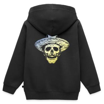 Crâne mexicain - Sweat Premium à capuche zippé enfant bio - noir - Dos - AI Model Kid Male (0cm)