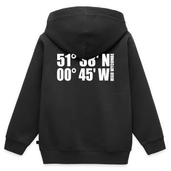 Coordonnées de High Wycombe - Sweat Premium à capuche zippé enfant bio - noir - Dos - AI Model Kid Male (0cm)